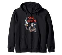 Skål to the Dead Viking Skeleton Beer Shirt Zip Hoodie