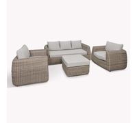 Skala Outdoor 3 Seater Sofa Set Light Rattan