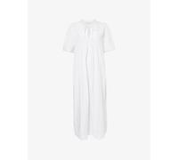 Skall Studio Womens Skall Studio Freesia Pleated Cotton Midi Dress Optic White 6