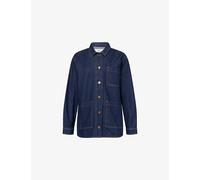 Skall Studio Womens Skall Studio Henny Relaxed-Fit Denim Overshirt Indigo Blue 8