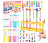 SKAMORI 20 Pieces Pen Making Kit for Kids, Make Your Own Pens & Pen Creator Studio with 100+ Accessories, DIY Craft and Art Set for Kids & Presents for 6 7 8 9 Year Old Girls