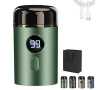 Skandara Shaver, Mini Electric Shaver, Compact & Rechargeable USB-Powered Foil Razor for Men, Waterproof Pocket Trimmer for Facial Hair, Perfect for Travel, Home, or On-The-Go Grooming (Green)