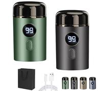 Skandara Shaver, Mini Electric Shaver, Compact & Rechargeable USB-Powered Foil Razor for Men, Waterproof Pocket Trimmer for Facial Hair, Perfect for Travel, Home, or On-The-Go Grooming (2Pcs-B)