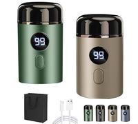 Skandara Shaver, Mini Electric Shaver, Compact & Rechargeable USB-Powered Foil Razor for Men, Waterproof Pocket Trimmer for Facial Hair, Perfect for Travel, Home, or On-The-Go Grooming (2Pcs-D)