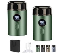 Skandara Shaver, Mini Electric Shaver, Compact & Rechargeable USB-Powered Foil Razor for Men, Waterproof Pocket Trimmer for Facial Hair, Perfect for Travel, Home, or On-The-Go Grooming (2Pcs-A)
