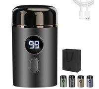 Skandara Shaver, Mini Electric Shaver, Compact & Rechargeable USB-Powered Foil Razor for Men, Waterproof Pocket Trimmer for Facial Hair, Perfect for Travel, Home, or On-The-Go Grooming (Black)