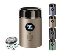 Skandara Shaver, Skandara Pro Mini Portable Electric Shaver for Men, 2025 Waterproof Beard Shaver, USB Rechargeable Foil Razor, with LED Display(Gold)