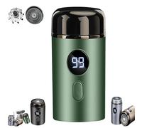 Skandara Shaver, USB Rechargeable Rainproof Electric Razor, Pocket Size Shaver, Suitable for in-Car and Travel, Rechargeable Waterproof Men's Electric Shaver (Green)