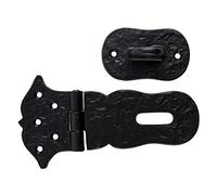 SKANDH 6" Iron Hasp and Staple - Antique Black Powder Coated