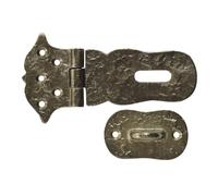 SKANDH 6" Iron Hasp and Staple - Antique Brass Powder Coated