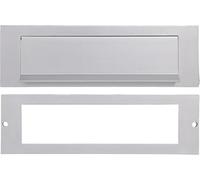 SKANDH Aluminum Silver Outer Size 10" X 3" Inches Inner Size 7-7/8" X 2" Gravity Letter Plate Mail with Back Plate Slot For Front Door
