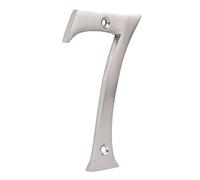 Skandh Brass Numeral Satin Nickle 4 inch House Address Numbers (Number 7, Silver)