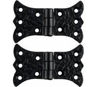 SKANDH Butterfly Iron Hinges for Doors Gates, Cabinets, Barn Door Hardware, Antique Black Powder Coated (3.5 Inch, Pack of 2)