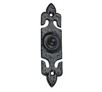 SKANDH Fleur Iron Doorbell Chime Push Button Antique Black Powder Finish (5.11" X 1.18" Inches)