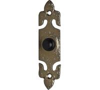 SKANDH Fleur Iron Doorbell Chime Push Button Antique Brass Powder Finish (5" X 1.2" Inches)