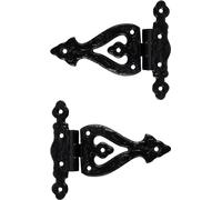 SKANDH 'Htriang' Iron Modern,Retro Door Hinges (5.3 Inch, Pack of 2), Black Powder Coated, Durable, for Cabinets, Barn Doors, Gates