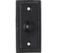 Skandh Iron Doorbell Chime Push Button Black Powder Coated Vintage Decorative Door Bell with Easy Installation 3.5" X 1.5" Inch