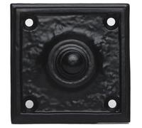Skandh Iron Doorbell Chime Push Button Black Powder Coated Vintage Decorative Door Bell with Easy Installation 2.5" X 2.5" Inch