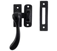 SKANDH Iron Flip Latch for Barn Doors Casement Window Locks, Antique Black Powder Coated