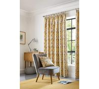 Alan Symonds Skandi Lined Pencil Pleat/Taped Top Curtains (Ochre, 46" x 54" (117 x 137cm))