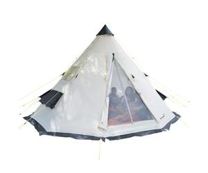 Skandika Tipi Goathi 365 Protect Camping Tent for 6 People, Sewn-in Tent Floor, Mosquito Net, 2.5 m Standing Height, 3000 mm Hydrostatic Head, Steel Poles, Indian Festival Outdoor Tent