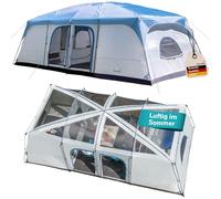 Skandika Tonsberg 5/10 People Camping Tent with Single Skin, Mesh Roof, Removable Fly, Standing Height 2 m, Sewn-in Tent Floor, 4000 mm Hydrostatic Head, Large Family Tent
