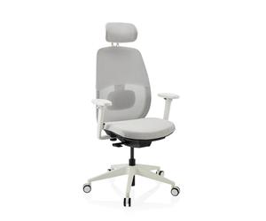 Skandis Pro | with headrest | Frame: White - Professional Office Chair Grey