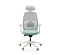 Skandis Pro | with headrest | Frame: White - Professional Office Chair Mint / White