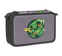 SKANDO BAGS LEGO® NINJAGO® 3-Compartment Pencil Case Boys, Lego Ninjago | Pencil Case with 3 Compartments Filled with Stationery 1 Litre 19.5 x 6.5 x 13 cm - School