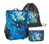 SKANDO BAGS School Bag Set 3 Pieces - Ninjago® - With Gym Bag, Pencil Case (including All Necessary Stationery) - Lightweight, Lego City Race