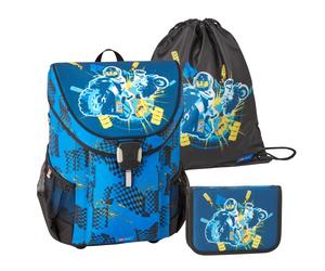 SKANDO BAGS School Bag Set 3 Pieces - Ninjago® - With Gym Bag, Pencil Case (including All Necessary Stationery) - Lightweight, Lego City Race