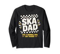 Skanking Father Ska Dad Checkerboard Long Sleeve T-Shirt