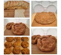 SKAPARI Keto Low Carb Bread Coconut&Almond Variety Pack Mix to make 1.5kg of bread.Only 0.1g net carb per slice.Can make varieties of 4x1lb tin loaves/2x2lb tin loaf/14Buns/8Balm Cakes/4Pizza Bases.