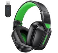 Skapendy VK80 2.4GHz Wireless Gaming Headset for PS5 Low Latency,50+Hr Battery Bluetooth Gaming Headphones,Stereo Sound Headset for Switch with Noise Canceling Mic,Matte,light black green