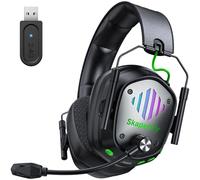 Skapendy VK81 Wireless Gaming Headset - 2.4GHz & Bluetooth Headphones with Microphone - 3D Stereo Sound & 50Hrs Battery Life - For PS5,PS4,PC,Mac,Tablets,Switch and Smartphones,Black