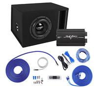 Skar Audio Single 8" Complete 1,200 Watt EVL Series Subwoofer Bass Package - Includes Loaded Enclosure with Amplifier