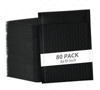 skardeco 6x10 Inch Black Bubble Mailers 80 Pack Self-Seal Poly Padded Envelopes Suitable for Small Businesses to Package and Mail Jewelry Cosmetics, Electronic Products, Cards (Black, 6x10-80)