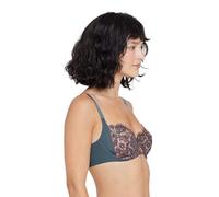Skarlett Blue Entice Full Coverage Underwire Non Padded Everyday Bra with Lace fits up to H Cup, Sea Glass/Rose Dawn, 32DD