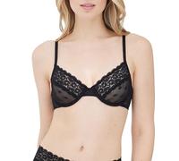 Skarlett Blue Women's Dare Unlined Underwire Bra with Stretch Dotted Lace, Black, 32C