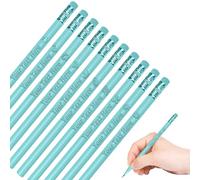 Skartam 10PCS Personalized Pencils Bulk Custom Pencils with Name Logo Text Customized Engraved #2 Triangular Pencil for Kids Student Names Back to School Teacher's Day EBlue