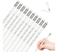 Skartam 10PCS Personalized Pencils Bulk Custom Pencils with Name Logo Text Customized Engraved #2 Triangular Pencil for Kids Student Names Back to School Teacher's Day EWhite