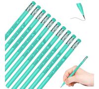 Skartam 10PCS Personalized Pencils Bulk Custom Pencils with Name Logo Text Customized Engraved #2 Triangular Pencil for Kids Student Names Back to School Teacher's Day ETurquoise