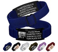 Skartam Personalized Medical Alert Bracelet for Men Custom Engraved Medic Info Id Bracelet for Women Customized Emergency Medical Bracelets Adjustable Diabetic Wristband Picture Logo Text