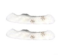 Skate Blade Covers 1 Pair Soft Absorbent Polyester Protector for Ice Skates with Reinforced Stitching Quick Dry Lightweight for Hockey and Figure Skating(Yellow snowflake)