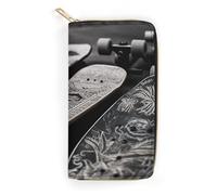 Skate Boards Leather Wallet, Bifold Stylish Wallets, Credit Card Holder for Passport Covers, Purse Passport Bag for Men Women