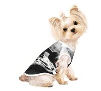 skate boards print Dog Shirts for Small Dogs Stretchy T-Shirts Lightweight Tank Top Sleeveless Striped Vest