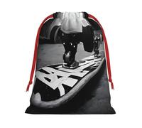 skate boards -Print Drawstring Gifts Bags M Size - Soft Flannel Fabric Reusable For Wedding Party Favors Gifts Packaging