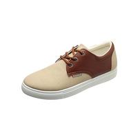 Skate Casual Shoes Mens, Canvas Casual Shoes Flat Bottom Boat Shoe Lightweight Low Top Shallow Shoe Non-Slip Outdoor Sneakers Solid Color Lace Up Sports Footwear Slip-On Round Toe Footwear