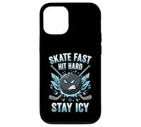 Skate Fast Hit Hard Stay Icy Angry Hockey Puck Art Case for iPhone 12/12 Pro