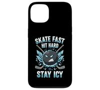 Skate Fast Hit Hard Stay Icy Angry Hockey Puck Art Case for iPhone 13